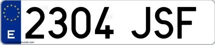 Ejemplo de matrícula española 2304 JSF