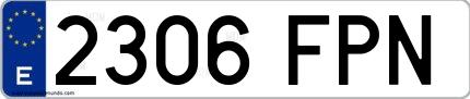 Ejemplo de matrícula española 2306 FPN