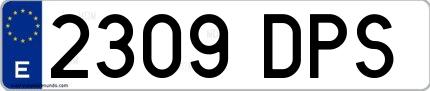Ejemplo de matrícula española 2309 DPS