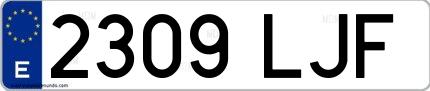 Ejemplo de matrícula española 2309 LJF