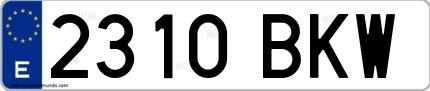 Ejemplo de matrícula española 2310 BKW