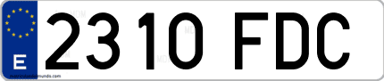 Ejemplo de matrícula de coche ordinaria 2310 FDC