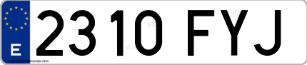 Ejemplo de matrícula de coche ordinaria 2310 FYJ