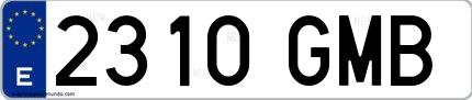 Ejemplo de matrícula española 2310 GMB