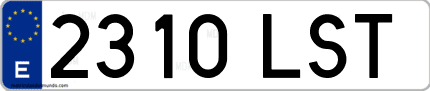 Ejemplo de matrícula de coche ordinaria 2310 LST