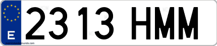 Ejemplo de matrícula de coche ordinaria 2313 HMM