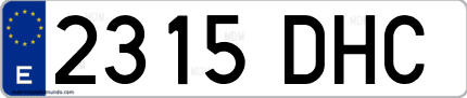 Ejemplo de matrícula de coche ordinaria 2315 DHC