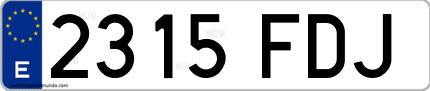 Ejemplo de matrícula de coche ordinaria 2315 FDJ