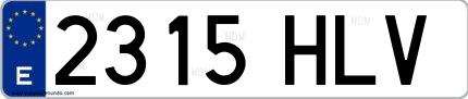 Ejemplo de matrícula española 2315 HLV