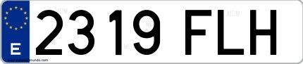 Ejemplo de matrícula española 2319 FLH