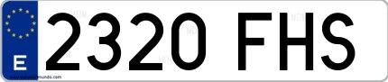 Ejemplo de matrícula española 2320 FHS