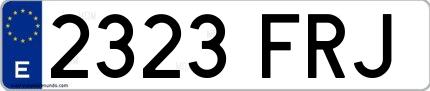 Ejemplo de matrícula española 2323 FRJ