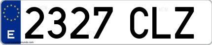 Ejemplo de matrícula española 2327 CLZ