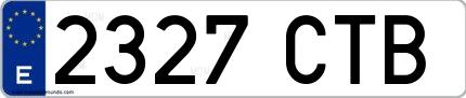 Ejemplo de matrícula española 2327 CTB