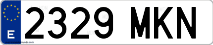 Ejemplo de matrícula de coche ordinaria 2329 MKN