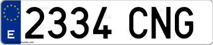 Ejemplo de matrícula de coche ordinaria 2334 CNG