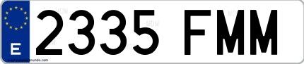 Ejemplo de matrícula española 2335 FMM