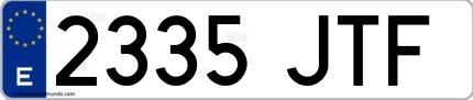 Ejemplo de matrícula española 2335 JTF