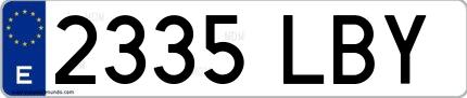 Ejemplo de matrícula española 2335 LBY