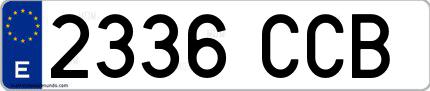 Ejemplo de matrícula española 2336 CCB