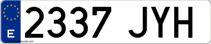 Ejemplo de matrícula de coche ordinaria 2337 JYH
