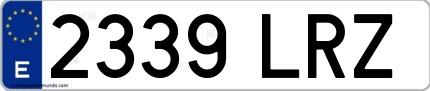 Ejemplo de matrícula española 2339 LRZ