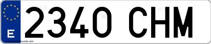 Ejemplo de matrícula española 2340 CHM