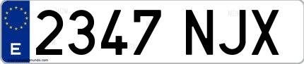 Ejemplo de matrícula española 2347 NJX
