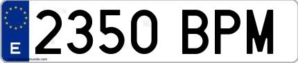 Ejemplo de matrícula española 2350 BPM