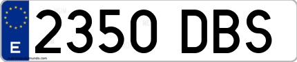 Ejemplo de matrícula de coche ordinaria 2350 DBS