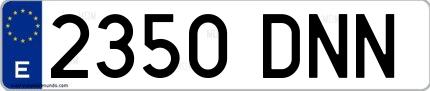 Ejemplo de matrícula española 2350 DNN