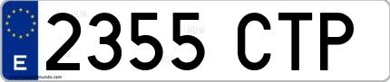 Ejemplo de matrícula española 2355 CTP