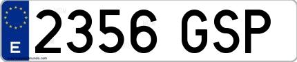 Ejemplo de matrícula española 2356 GSP