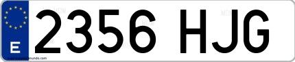 Ejemplo de matrícula española 2356 HJG