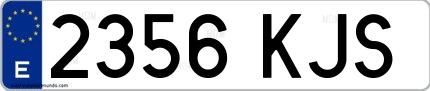 Ejemplo de matrícula española 2356 KJS