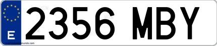Ejemplo de matrícula española 2356 MBY