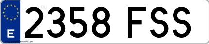 Ejemplo de matrícula española 2358 FSS