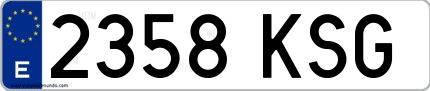 Ejemplo de matrícula española 2358 KSG