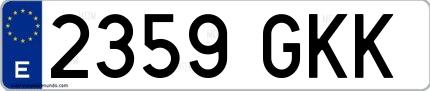 Ejemplo de matrícula española 2359 GKK