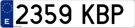 Ejemplo de matrícula española 2359 KBP