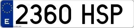 Ejemplo de matrícula española 2360 HSP