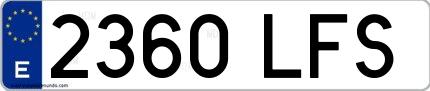 Ejemplo de matrícula española 2360 LFS