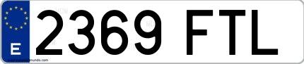 Ejemplo de matrícula española 2369 FTL