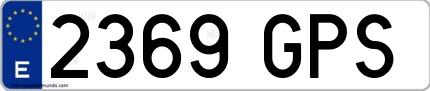 Ejemplo de matrícula española 2369 GPS