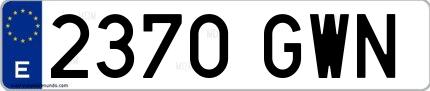 Ejemplo de matrícula española 2370 GWN