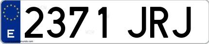 Ejemplo de matrícula española 2371 JRJ