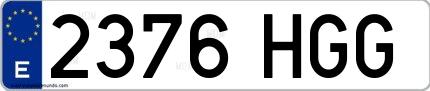 Ejemplo de matrícula española 2376 HGG