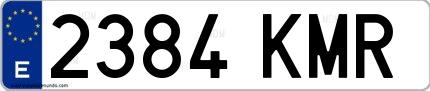 Ejemplo de matrícula española 2384 KMR