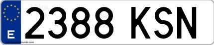 Ejemplo de matrícula española 2388 KSN