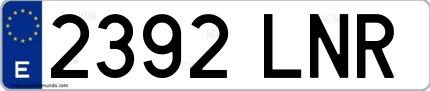 Ejemplo de matrícula española 2392 LNR